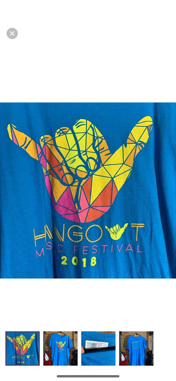 Hangout festival xlarge blue graphic vintage tshir