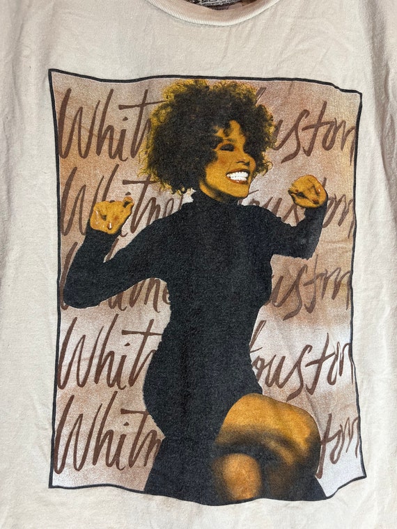 Whitney Houston large white graphic vintage preow… - image 1
