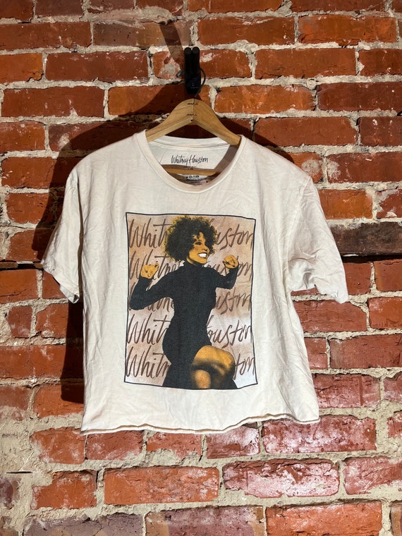 Whitney Houston large white graphic vintage preow… - image 2