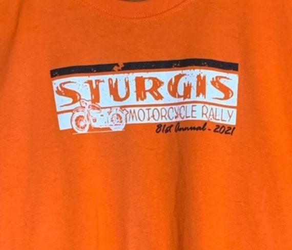 Sturgis motorcycle rally large kids orange graphi… - image 1
