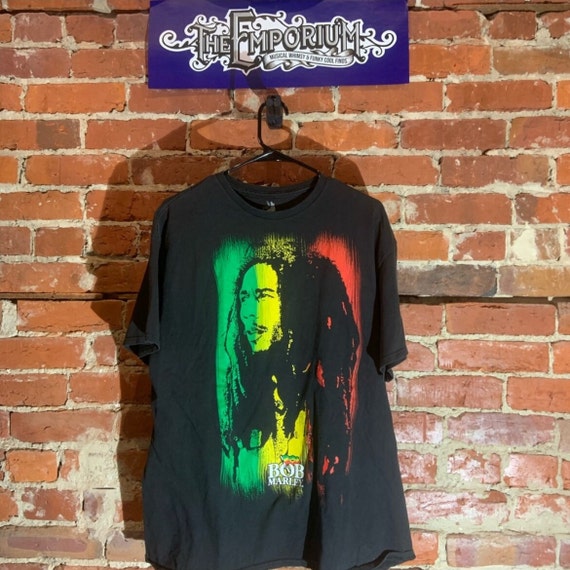 Bob Marley large black graphic vintage preowned t… - image 2