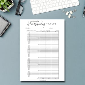 Missouri Homeschool Hour Log Digital Download druckbare
