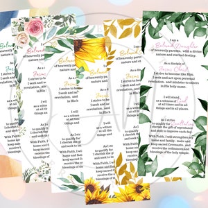 Junge Frauen NEUES YW-Thema Heilige der Letzten Tage Printables/Lesezeichen