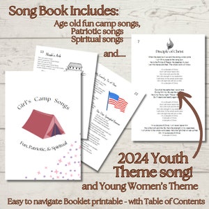 Girls Camp Songbook | Spiritual, Fun, &amp; Patriotic 2024 | Printable ...