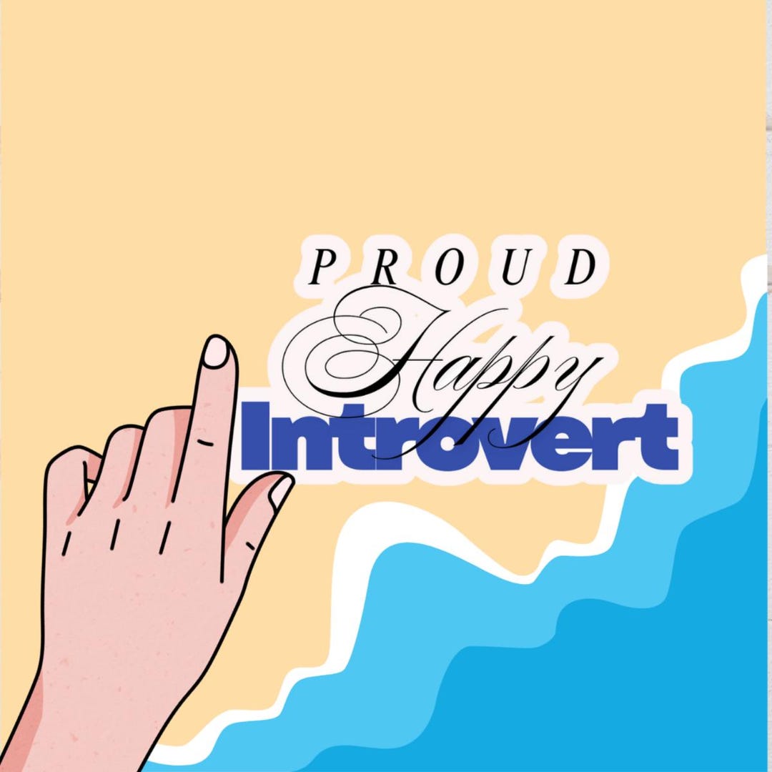 Proud, Happy Introvert Sticker, Waterproof Sticker for Water Bottles ...