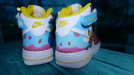 The Simpsons Nike Air Force 1 Donut Custom Shoes Hand Painted