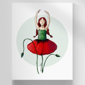 Carte postale / à souhait - Femme Coquelicot -