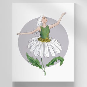 Carte postale / à souhait - Femme Marguerite -