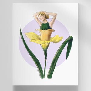 Carte postale / à souhait - Femme Jonquille -