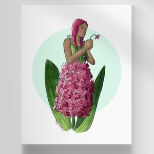 Carte postale / à souhait - Femme Jacinthe