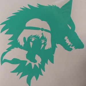 Naklejka winylowa inspirowana Księżniczką Mononoke z serialu Forest Spirits na szybę samochodu