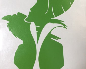Calcomanía de vinilo para ventana de coche inspirada en Maléfica y la Bella Durmiente.