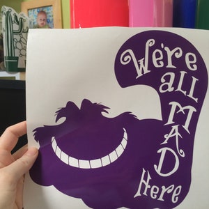 Cheshire Cat Alice in Wonderland inspired vinyl sticker decal car window sticker