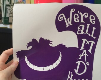 Adesivo in vinile ispirato ad Alice nel paese delle meraviglie, decalcomania per finestrino auto