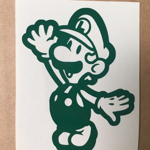 Mario Bros Luigi inspired vinyl sticker decal car window sticker