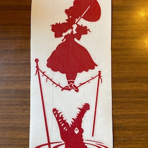 Tightrope Walker Girl stretching portraits Haunted Mansion inspired vinyl sticker decal car window sticker
