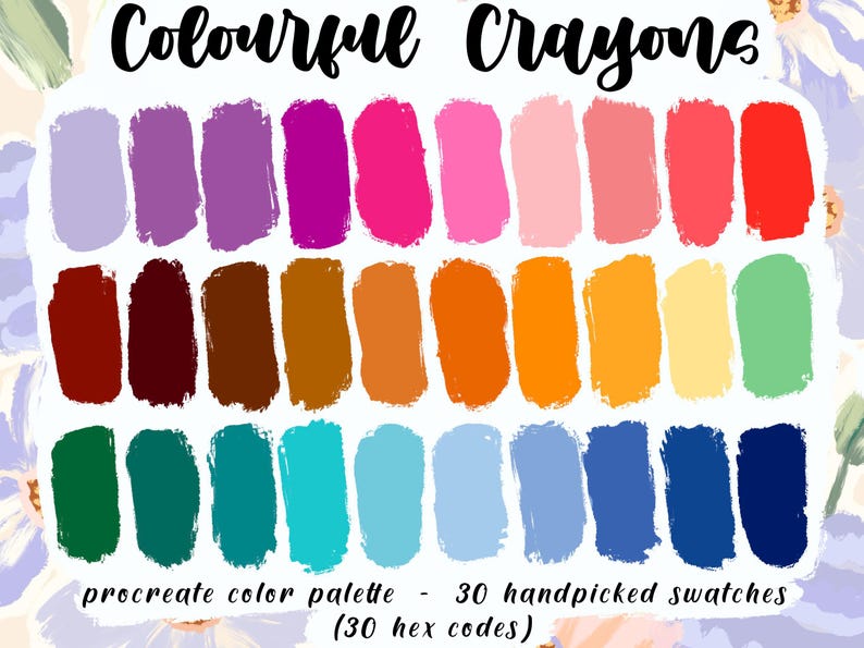 colourful crayons color palette