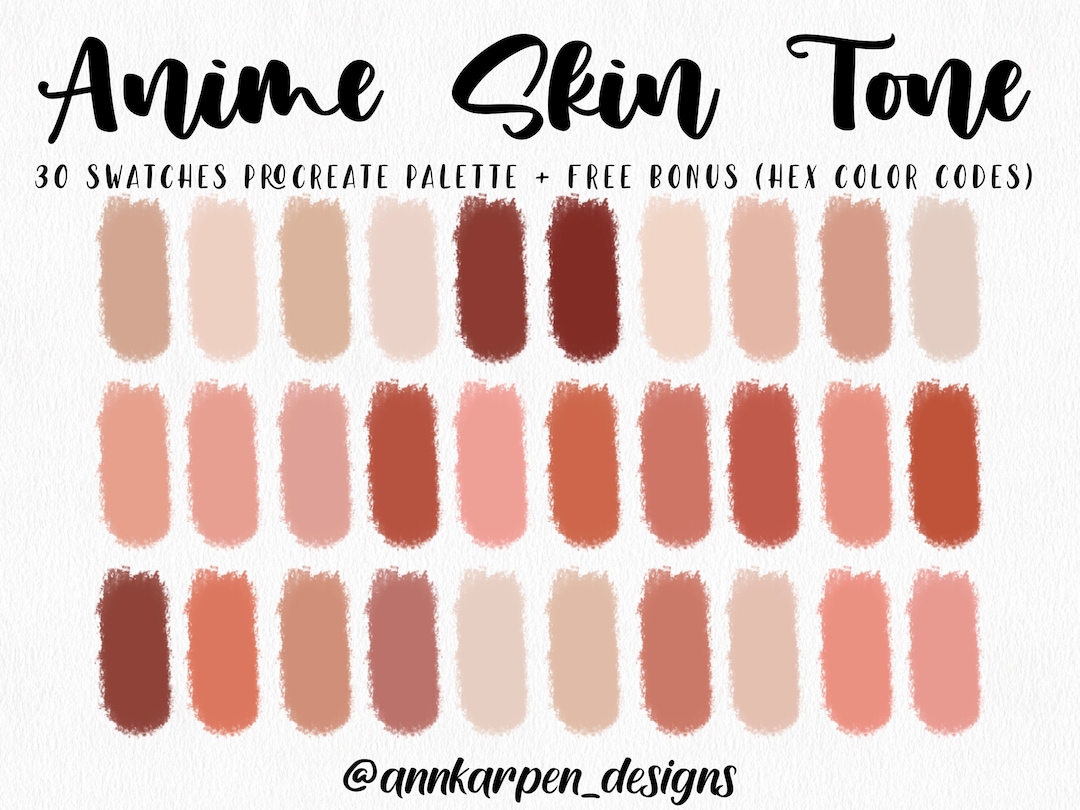 Anime Skin Tone Procreate Palette 30 HEX Color Codes Instant - Etsy Finland Anime Skin Tone Procreate Palette 30 HEX Color Codes Instant - Etsy Finland
