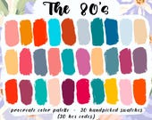 The 80's - Procreate App Color Palette, 30 HEX Codes, Instant Download, Bright Retro Swatches, Good Notes, Digital Planner, DIY Projects