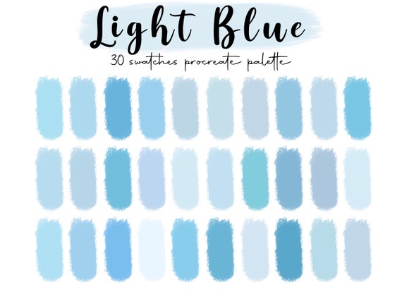 Light Blue Procreate Palette 30 Colors Palette Instant Etsy