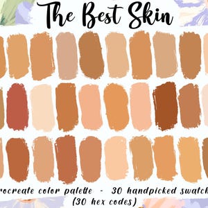 The Best Skin Procreate Palette, 30 HEX Color Codes, Instant Digital Download, iPad Pro App, Art Illustration, Warm Portrait Color Swatches