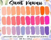 Sweet Kawaii - Procreate Palette, 30 HEX Codes, Good Notes, Ombre Digital Planner, Instant Download, iPad Pastel Neon Color Swatches, Anime