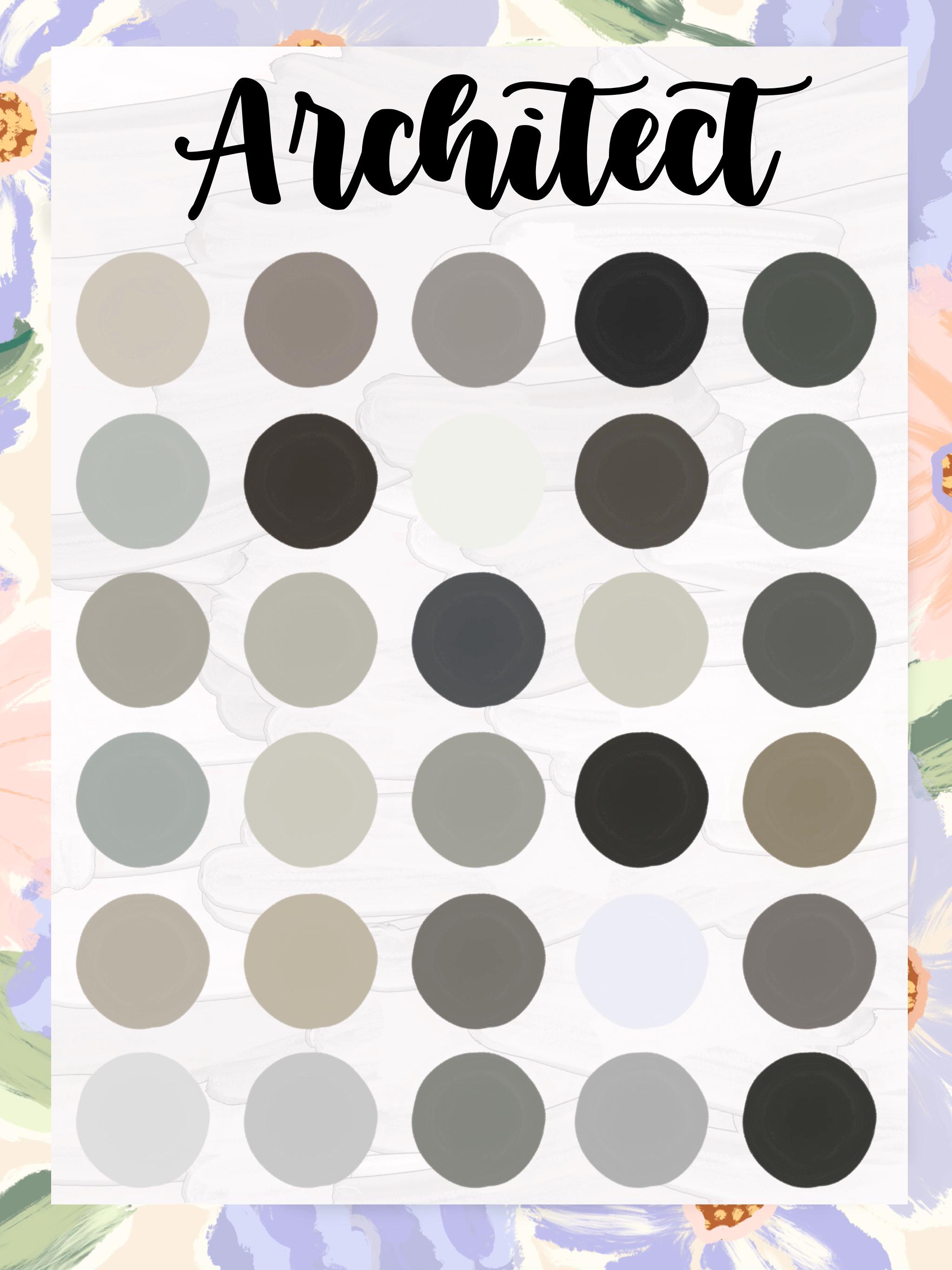 Architect - Procreate Palette, 30 HEX Codes, Good Notes, Business ...