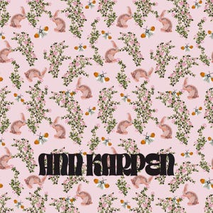 ROZENTUIN - Naadloos digitaal papieren patroon, cadeaupapier roze haas Engelse tuin met bloemen, onbeperkt gebruik, feestthema's, scrapbooking