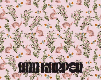 ROSE GARDEN - Seamless Digital Paper Pattern, Pink Floral Hare English Garden Gift Wrapping Paper, UNLIMITED Use, Party Themes, Scrapbooking