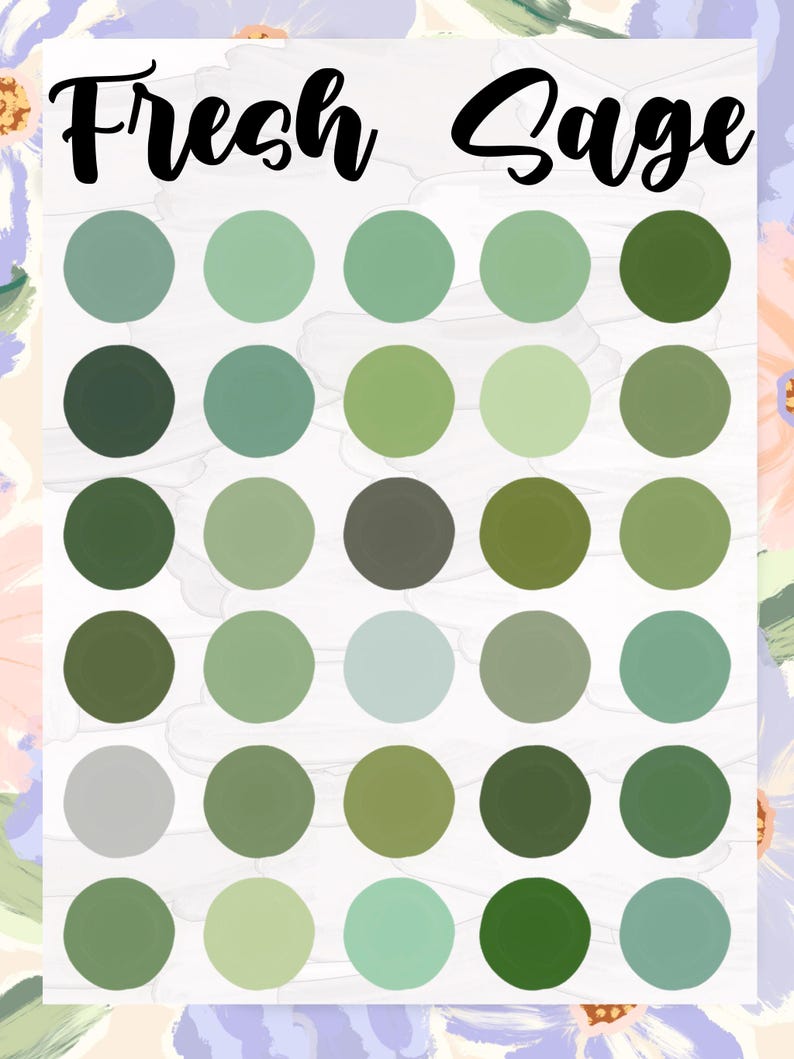assorted green swatches