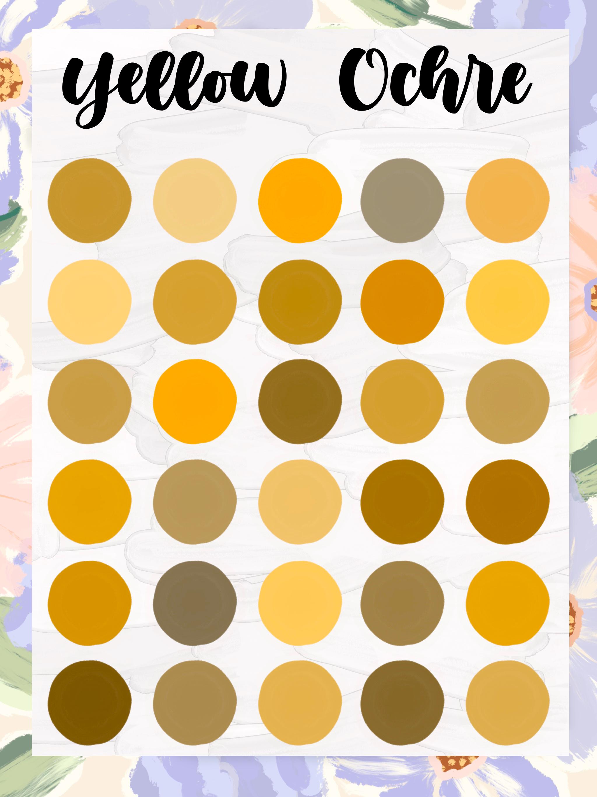 Yellow Ochre - Procreate Palette, 30 HEX Color Codes, Instant Digital ...