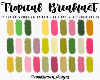 Procreate Color Palette Vintage Parrots Instant Download Digital File ...