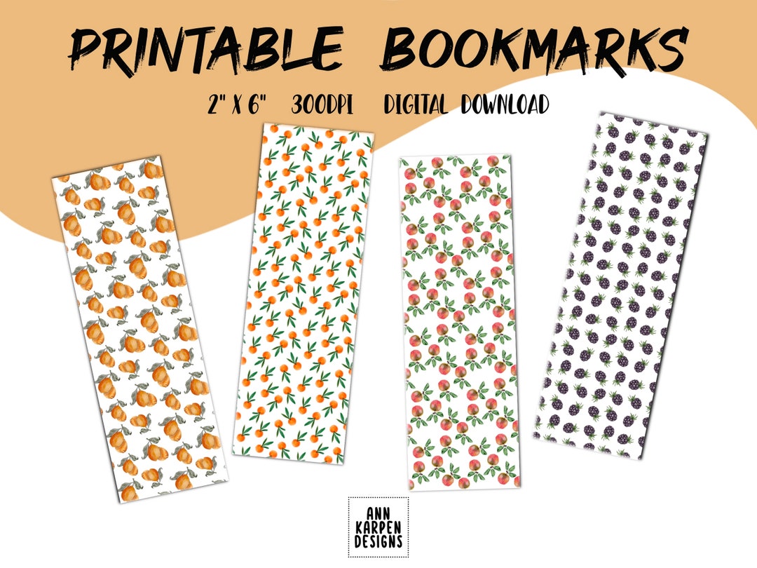 Summer Harvest Printable Bookmarks Set of 4 Digital - Etsy