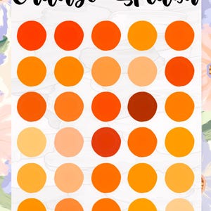 assorted orange swatches