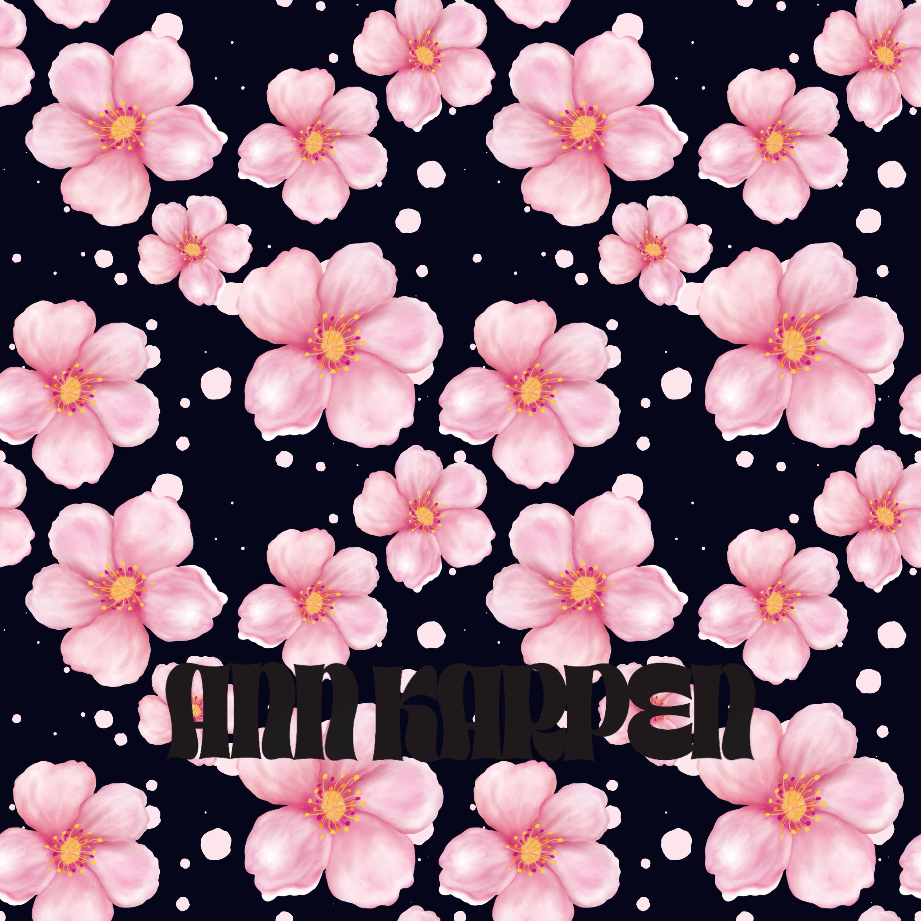 セブンイレブン 冬ギフト 2025 SAKURA SEASON - Seamless Digital Paper Pattern, Black Pink フラワー・リース