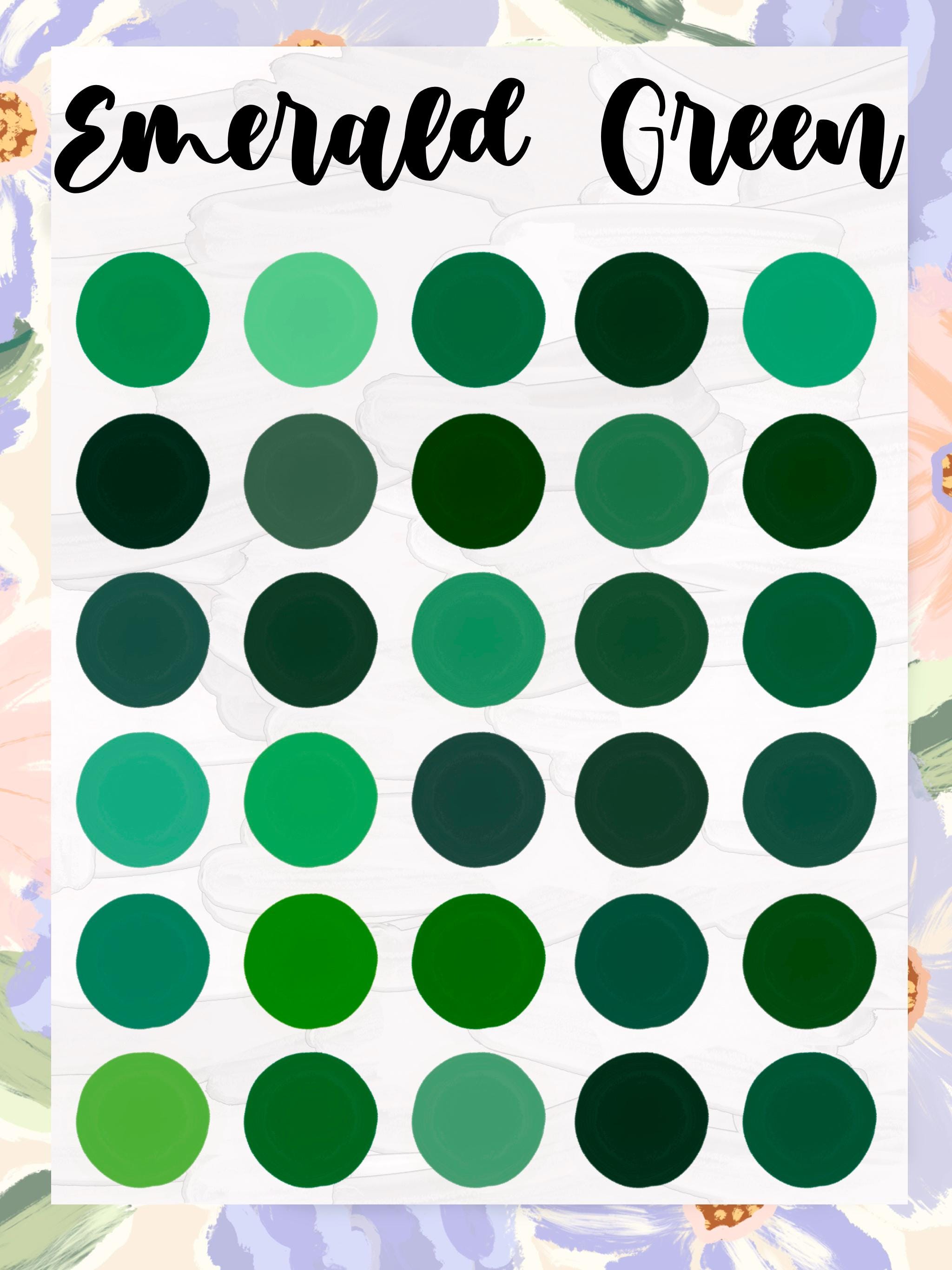 Emerald Green - Procreate Palette, 30 HEX Color Codes, Good Notes ...