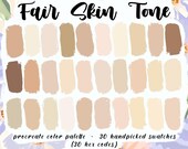 Fair Skin Tone - Procreate Palette, 30 HEX Codes, Good Notes, Digital Planner Weddings, Instant Download, iPad Portrait Illustration, Light
