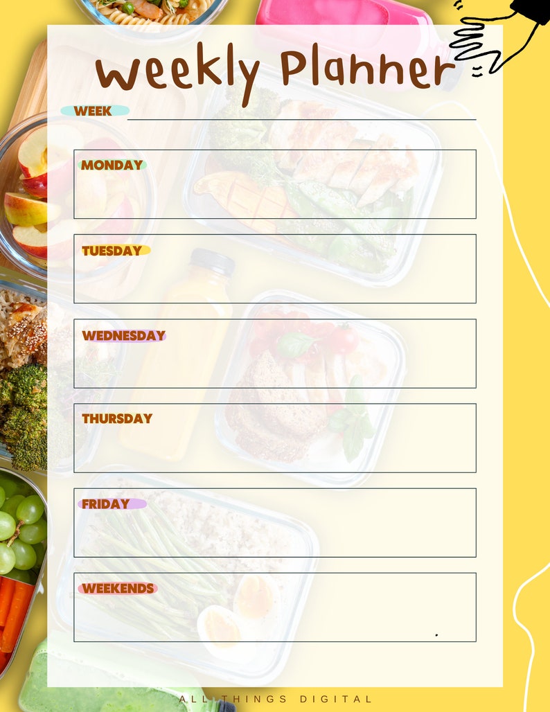 Weekly Family Meal Planner Printable And Editable Template Meal Planner Weekly family meal planner printable and editable template meal planner