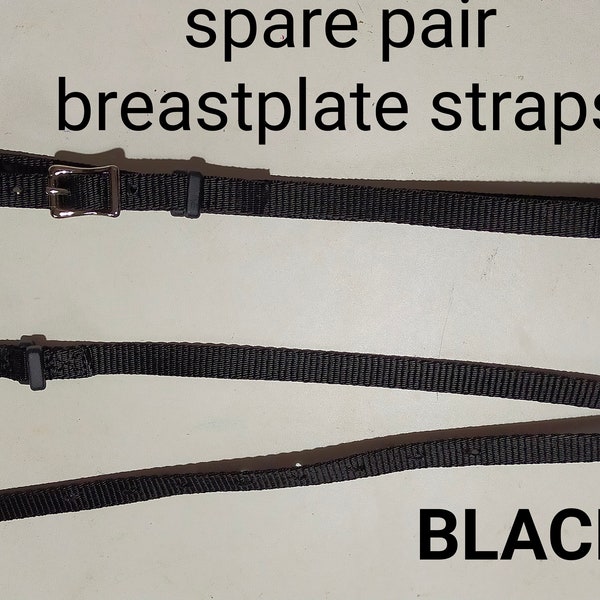 pair BREASTPLATE SPARE STRAPS various colours 15mm wide webbing 2 sizes