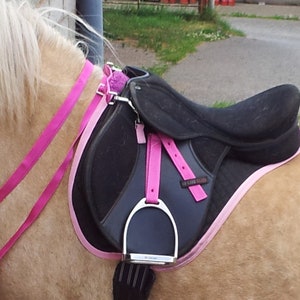 SHETLAND BRIDLE, REINS, stirrup straps, crupper, neck strap, handle, coupler Webbing