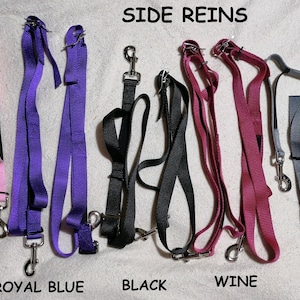 SIDE REINS elasticated Shetland. Small Pony, Pony, Cob, Full size. ADJUSTABLE