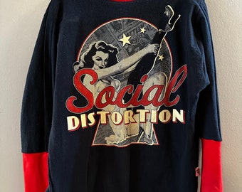 6-9yr Social Distortion Grow With Me Kids Cardigan Upcycled Band Merch Size Adjustable Punk Music Pin Up Unisex Cardi Rock Alternative