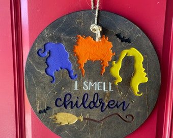 Halloween Wreath / Halloween Door Hanger / Halloween Decor / Hocus Pocus Decor / Hocus Pocus Door Hanger / Halloween Porch Decor