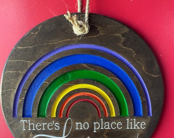 Rainbow Door Decor / Rainbow Wreath / Rainbow / Wizard of Oz / Rainbow Door Round / Front Door Decor
