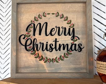 Double Sided Wood Sign: Autumn Fall to Christmas Decor (11" x 12")