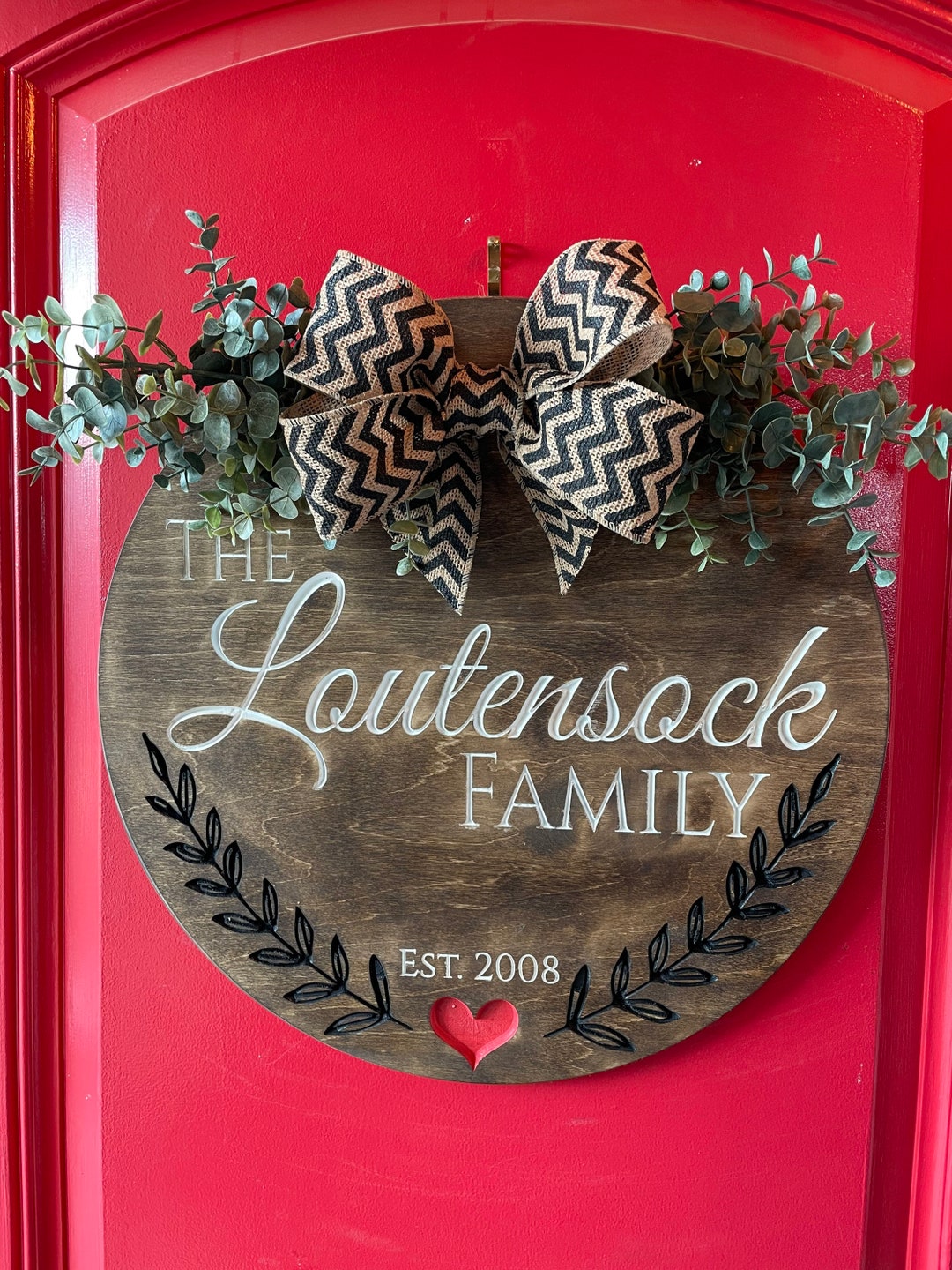 Custom Door Hanger / Custom Door Decor / Door Round / Last Name ...
