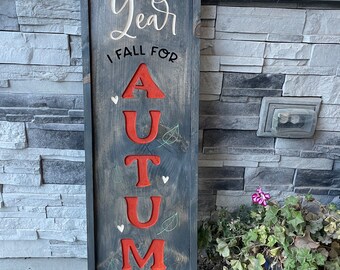 Autumn Porch Sign / Fall Porch Sign / Christmas Porch Sign / Santa Claus Porch Sign / Porch Decor / Double Sided Porch Sign