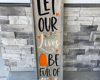 Hand-Carved Double-Sided Porch Sign: Autumn and Winter