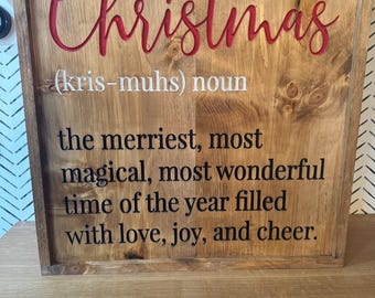 Double Sided Christmas and Halloween Wooden Sign