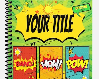 Personalized Comic Book With Your Name, Blank Comic Book for Comic Lovers,Birthday Drawing Gift, Comic Sketchpad Storyboard For Kids, Teens